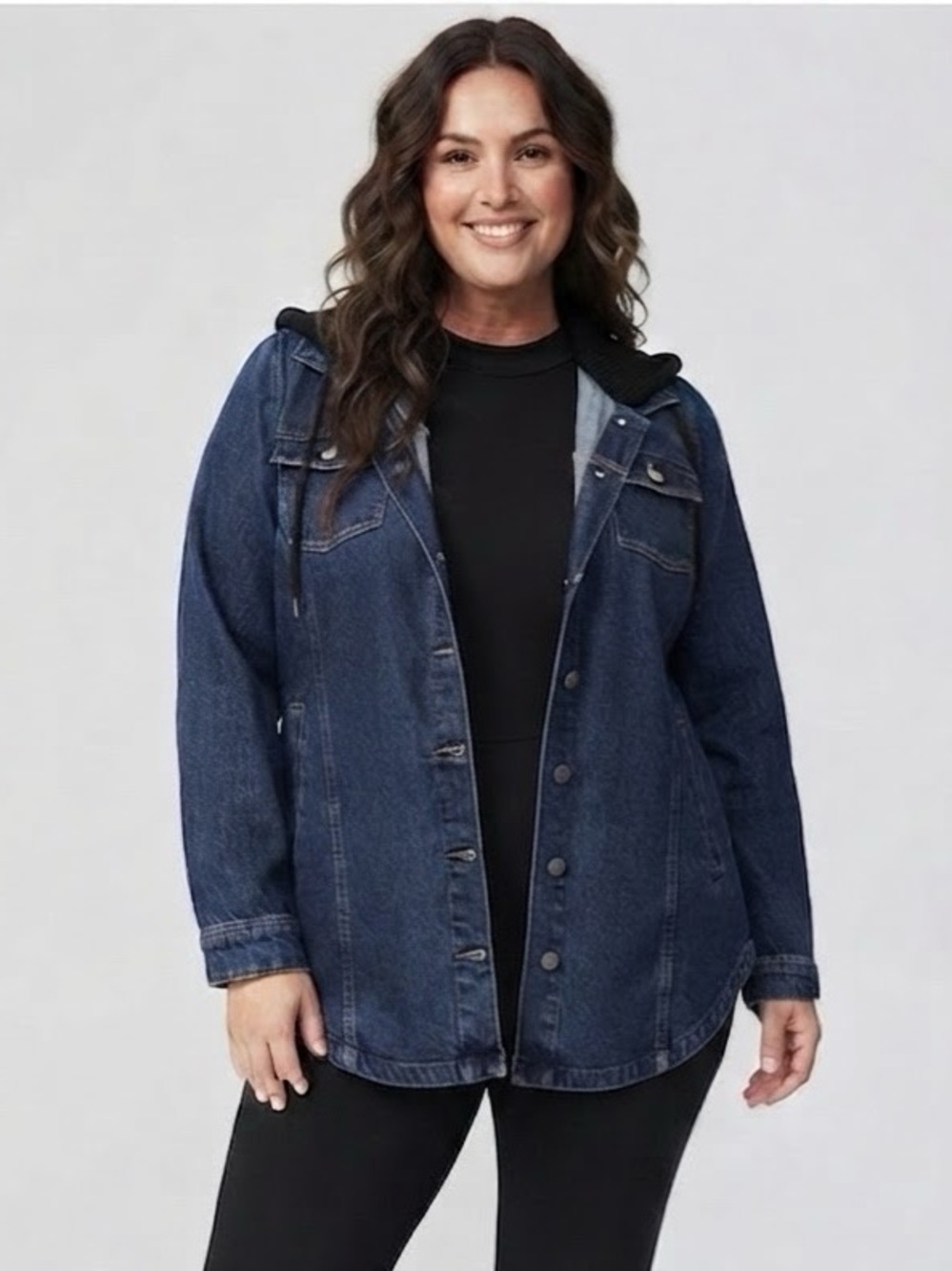 torrid Denim Hooded Shacket